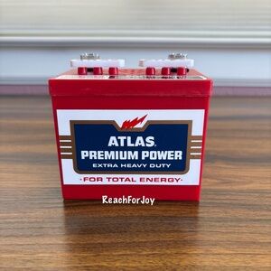Vintage Atlas Radio Premium Power AM Transistor Radio Display Advertising